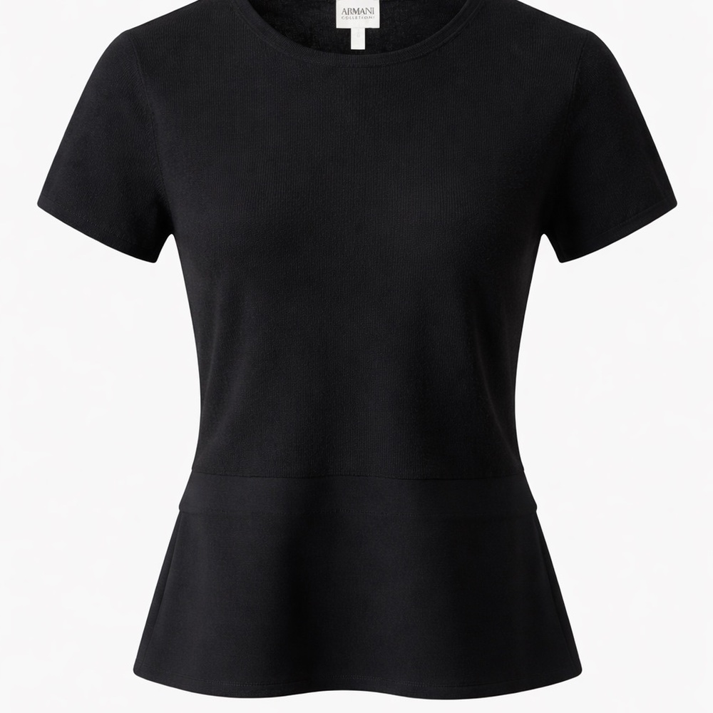 Armani Collezioni Women's Black Short Sleeve Top